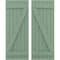 Ekena Millwork Americraft 6-Board (2 Batten) Wood Joined Board-n-Batten Shutters w/ Z-Bar, ARW102BB621X77TGH, PR ARW102BB621X77TGH - alternate 1